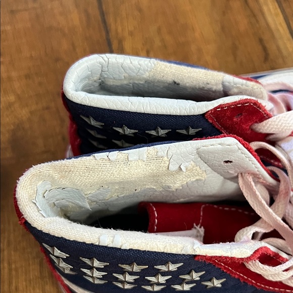 Vans Red and Blue High-Top Athletic Shoes - Picture 4 of 5